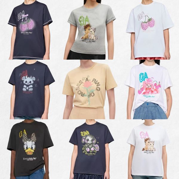 26ss New Niche Designer Summer Soft Cotton T-shirts Classic Styles Hot Letter Pattern Printed Round Neck Casual Versatile Short-sleeve Loose Pullover Beach Tees Tops