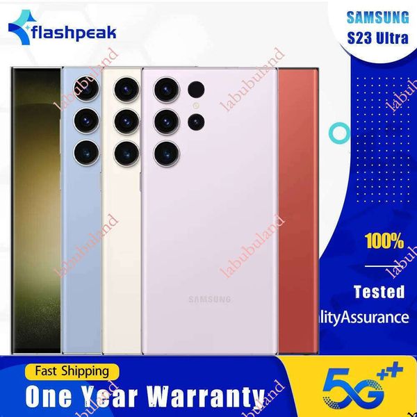 Original Samsung Galaxy S23 Ultra S918U1 5G Mobile Phone 6.6" AMOLED 8GB RAM 256GB ROM Snapdragon 8 Gen 2 Octa Core SmartPhone