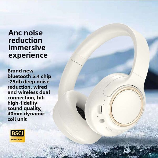 2026 New ANC Active Noise Cancelling Head-Mounted Bluetooth Headphones HD Calls And Sports Earphones Foldable Design for Travel Headset Muhan