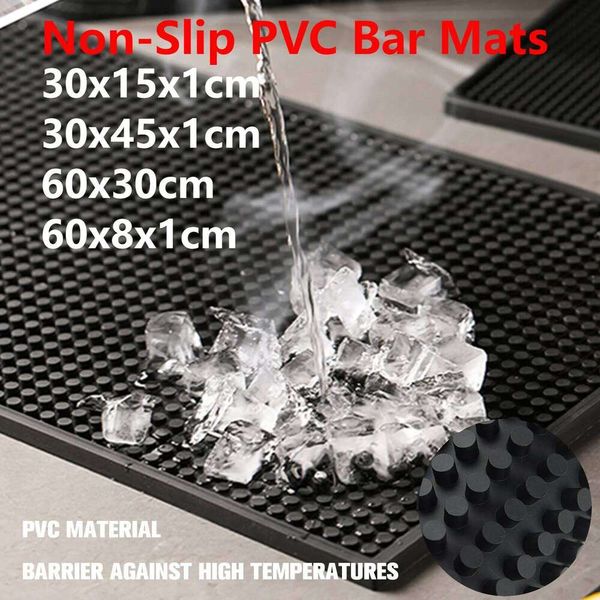 PVC Coasters Wear-resistant Rectangle Bar Service Spill Mat Waterproof Non-slip Dishwasher Safe for Home Kitchen Table