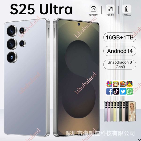 Best-selling 2025 right-angle screen S25 Ultra true 4G 16+1TB mobile phone 7.3inch TK hot-selling product on