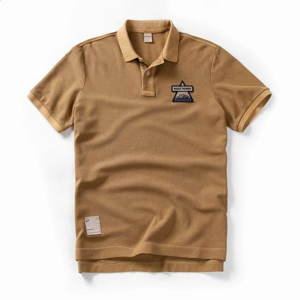 Summer Men's Polo shirts Cotton Shirts Short Sleeve Letter Embroidered Emblem Simple Shirt for Male Size M-3XL BP13205