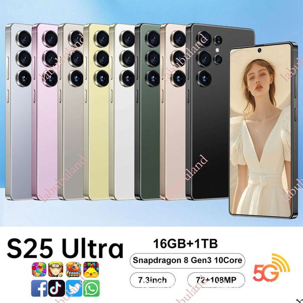 TK's popular S25 Ultra 5G 16+1TB with flat screen 7.3inch Smart foreign trade mobile phone wholesale