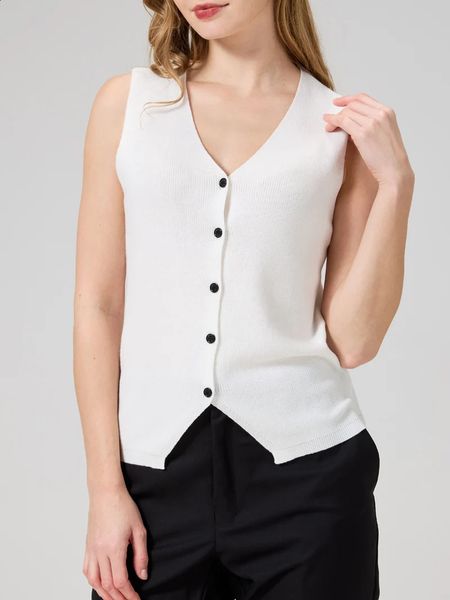 DGLUKE Women's Sweater Vests Lightweight Button Up Knit Tank Tops for Women Fashion Casual Summer Tops Sleeveless Cardigan