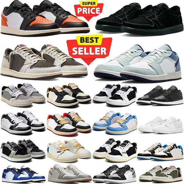 Designer 1s Low Basketball Shoes 1 Sneakers Black White Shadow 20 University Blue UNC Bred Toe Light Smoky Grey Mens Women Outdoor trainers Eur 36-47