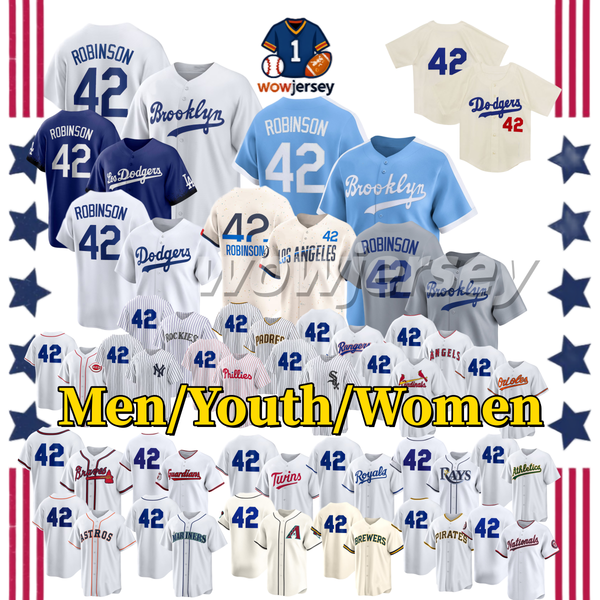 Dodgers 42 Jackie Robinson Baseball Jersey Throwback Cooperstown White Light Blue Cream Thirty Styles Teams commemorate Jerseys