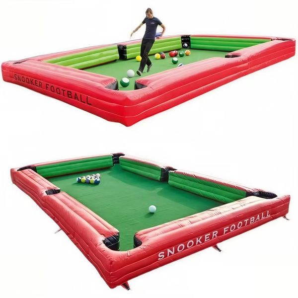 Large Red Inflatable Soccer Game - Includes Built-In Air Pump for Outdoor Entertainment