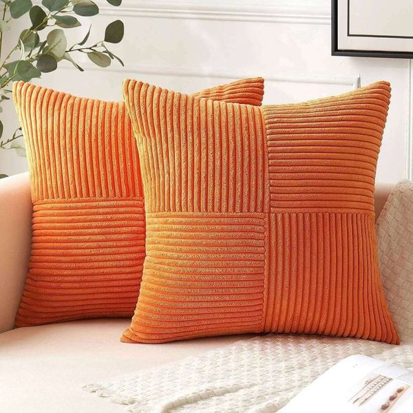 Pillow Case Fall Throw Covers Velvet 18x18 Inch Pillow Covers, Soft Burnt Orange Pillowcases for Couch Sofa Bed Living Room 26Y0415