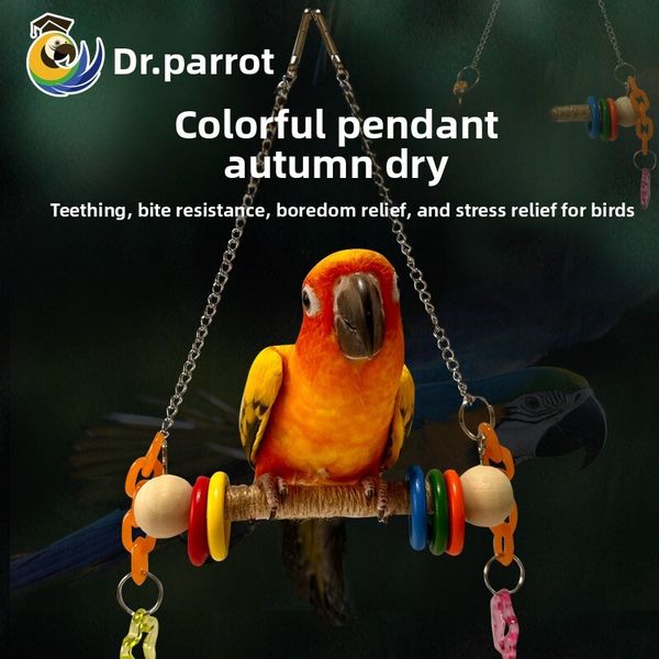 Climbing Ladder Swing Ring Budgerigar Lovebird Cockatiel Hanging Bridge Beak Grinding Claw Stick Bird Cage Decoration Parrot Toy