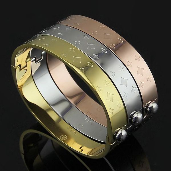 Designer Bracelets Women Bangle Designer Jewellery Letter Gold Plated titanium alloy Women's Wristband Wedding Gifts Accessories