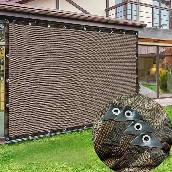 Durable Brown UV Protection Canopy Outdoor Sun Shade Net for Garden Patio Plant Sunshade Sail Greenhouse Pavilion 260414