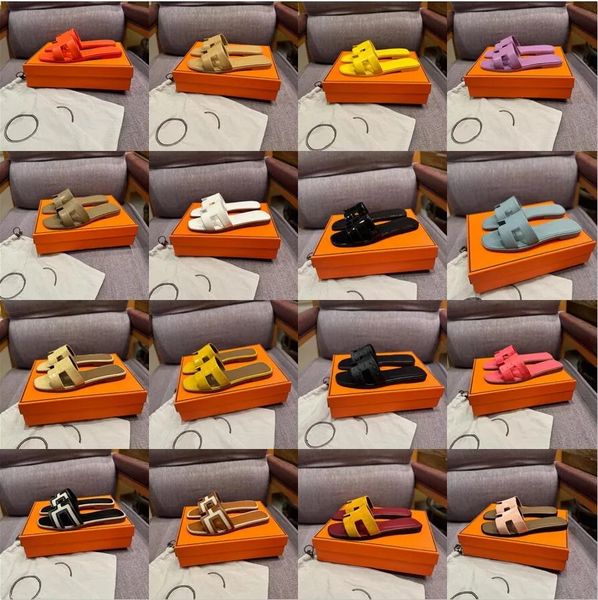 2026 Women Slippers Designer Sandals Flat Slides Stylish Sliders Summer Beach Mules Outdoor Comfortable Sandal Brown Black White Pink