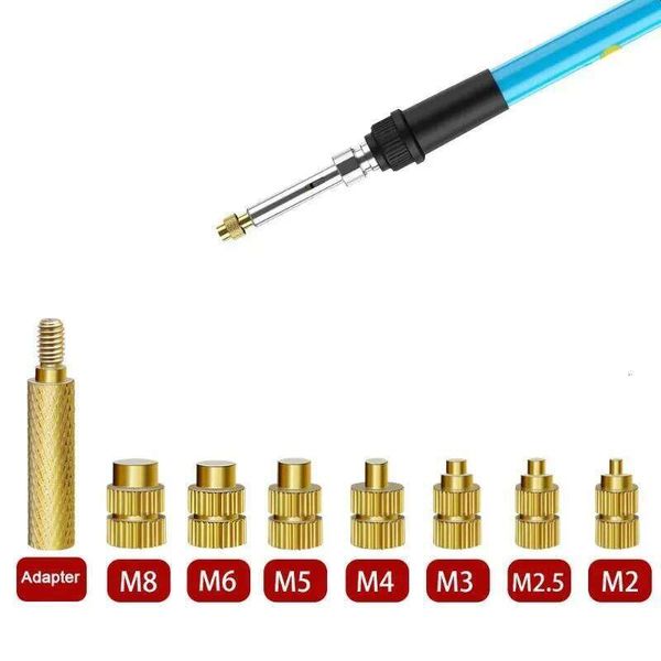 Heat Set Insert Soldering Iron Tip Head M2 M2.5 M3 M4 M5 M6 M8 Hot Melt Insets Nut Brass Embedded Thread Insertion Kit