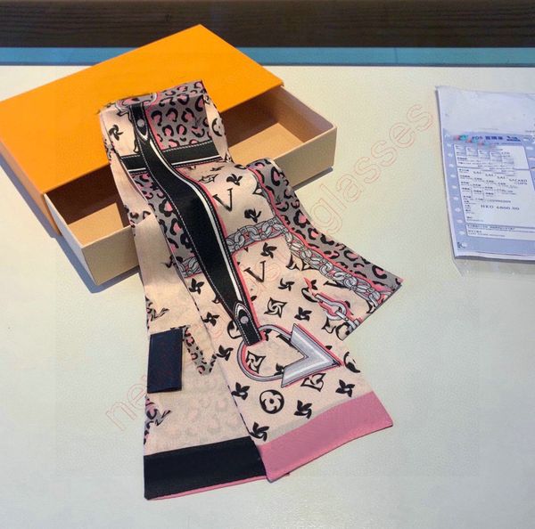 2026 Silk Handbag Bag Scarf Headbands Superflat Monogram Bandeau Silk Scraves Top Grade Necktie Scarf Hair Bands Ribbon Monogram Confidential Bandeau Bandeau 08