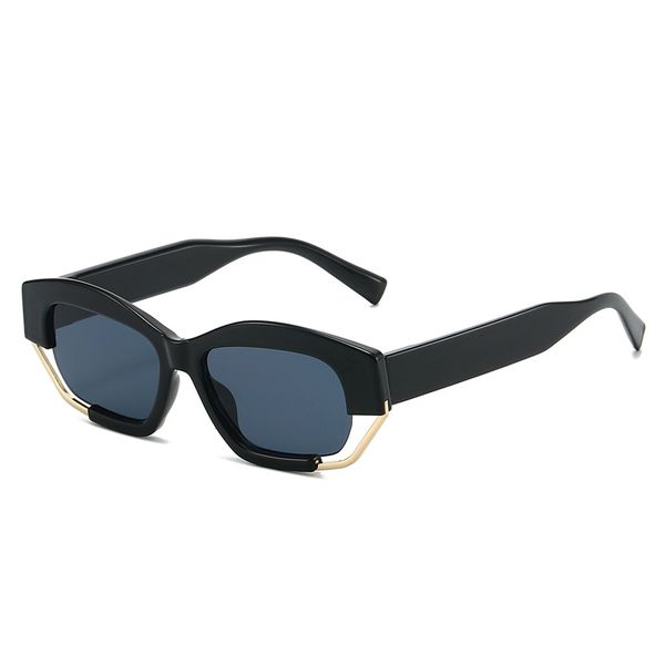 New stylish and avant-garde polygonal large-frame sunglasses, ins-style unique color-blocking, simple casual street style sun protection eyewear