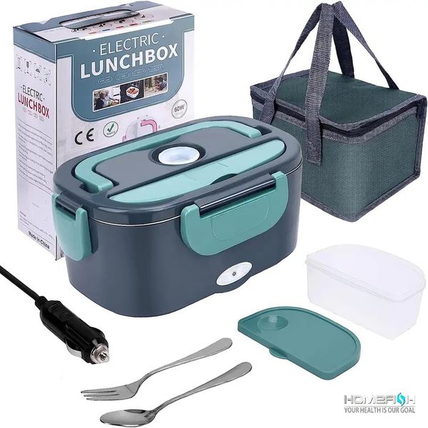 HOMEFISH 15 L 60W Electric Lunch Box Food Warmer Portable Heater for Car Or Home Leak Proof 304 Stainless Steel Liner w260410BJ