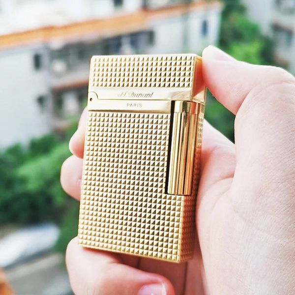 Jt.Dunant L2 Gas Lighters Brass Classical Sound Original Smoking Tobacco Cigarrette Accessories Men Gift Personal Customization
