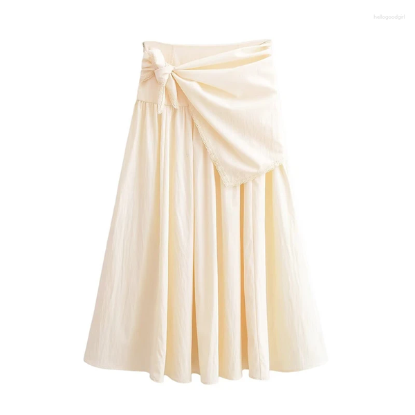 Skirts Women's Skirt 2026 Fashion Spring Summer Beige Fluffy Scarf Midi For Women Casual Chic Personality Female