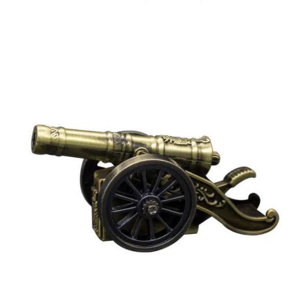 New Desktop Cannon Model Lighter Inflatable No Gas Metal Cigar Butane Cigarette Lighters Smoking Tool Home Decorative Ornaments