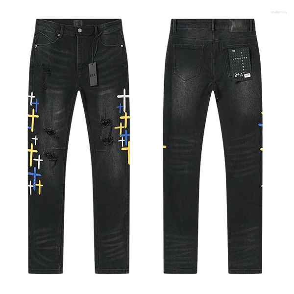 Men's Jeans 2026 Destroyed Scratch Hole High Street — compare prices at CompareOffers