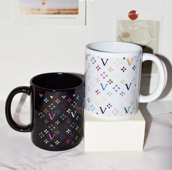 2026 Hot Sell Couple Colorful Clearance Sale Pattern Water Classic Letter Logo Mugs Household Ceramic Storewide Discounts Portable Office Travel Coffee Cup Wit