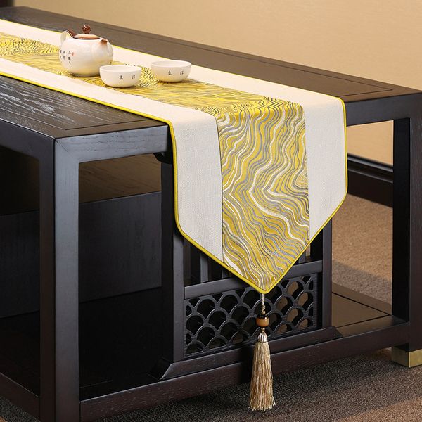 Table flag new Chinese Zen table cloth tea table tea flag tea table cloth TV cabinet tea table cloth modern simple DHQX01