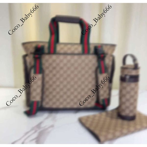 Chic and Trendy Mommy Set, Elegant Brown Pink Color Combo, 3-in-1 Waterproof Nappy Bag