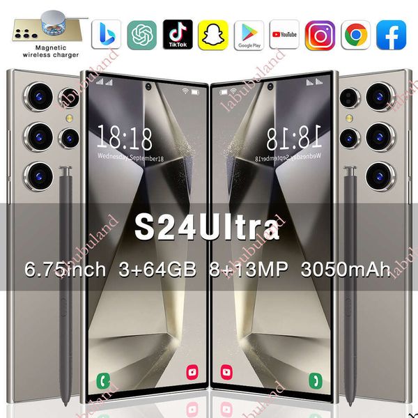 S24Ultra 4G In Stock 1:1 Wireless Charging 6.75inch Smartphone Android 3+64 Foreign Trade Dropshipping
