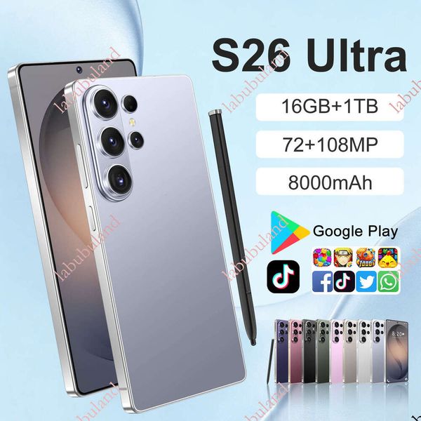 TK's popular S26 Ultra Android phone with built-in stylus 7.3inch all-in-one device 16+1T perforated screen wholesale