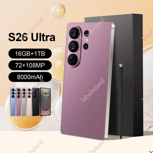S26 Ultra Mobile Phone 6.75 inches 3+16GB Full Network 4G Built-in Pen Android 10 Fast Charging Smartphone