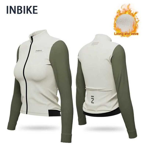 INBIKE Womens Winter Long Sleeve Cycling Jersey Maillot Ciclismo Mountain Bike Clothing Cycling Shirt Warm S260416