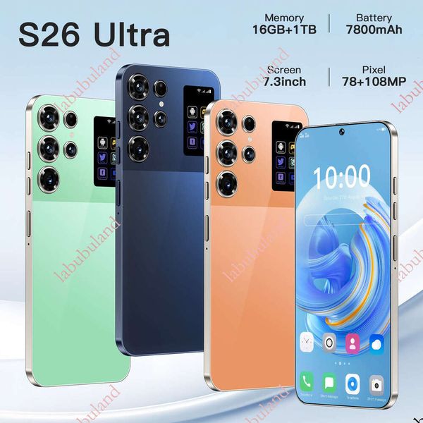 Popular foreign trade product S26 Ultra mobile phone 16+1TB Android 7.3inch large screen TK/Temu available for dropshipping