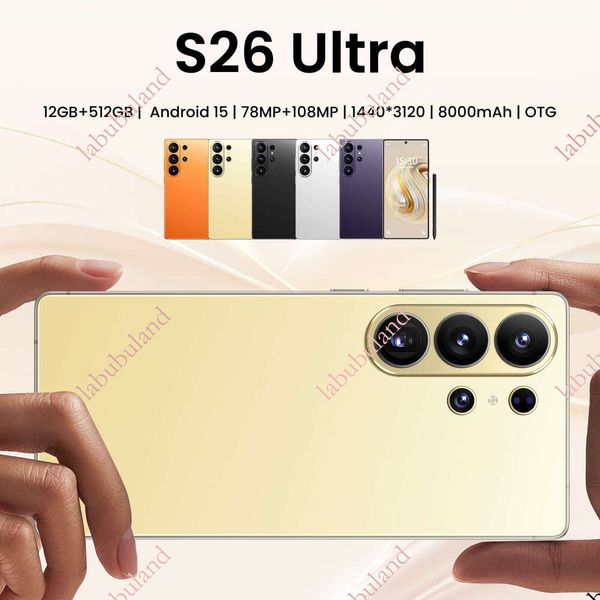 mobile phone S26Ultra, large screen, real device, intelligent 4G network, long battery life, SIM dual standby, wholale from foreign trade