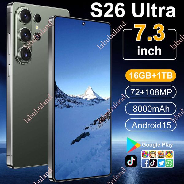 Best-selling mobile phone S26Ultra 16+1TB perforated 7.3inch large-screen foreign trade smartphone factory wholesale