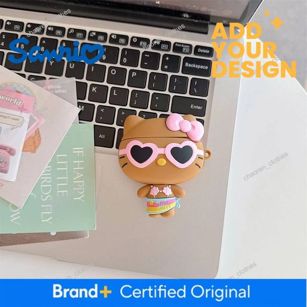 Hello Kitty 3D Wireless Stereo Earphone Case with Noise Cancelling, USB Connection Headset with Mic, Cute Anime AirPod Phone Case, Pack Included