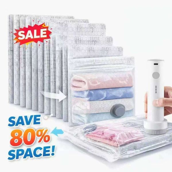 Vacuum Sealed Storage Bags 15 pcs Electric Pump Compression Travel Flight Clothes Waterproof Space Saving Mixed Size Home 26W0418
