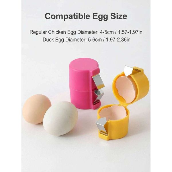 Shell Opener,Stainless Steel Opener Set for and Raw Eggs,Efficient Cracker Tool Hard Boiled Egg Peeler E
