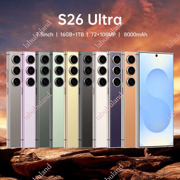 New S26 Ultra Phone 7.3inch Large Screen Built-in Pen Android Foreign Trade Hot-Selling Smartphone