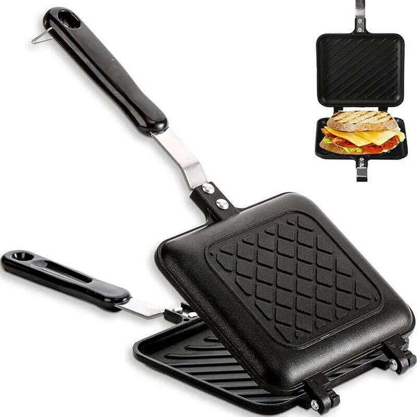 DHgate Grilled Panini with Non-Stick Plates Stovetop Toasted Sandwich Maker Aluminum Flip Pan JT sold by DHgate