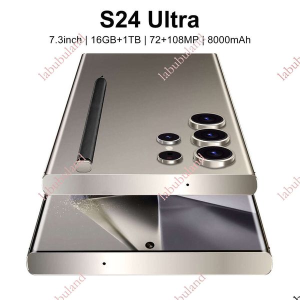 S24Ultra mobile 7.3inch screen Android 16+1T smart 4G phone in stock for TK/Temu dropshipping