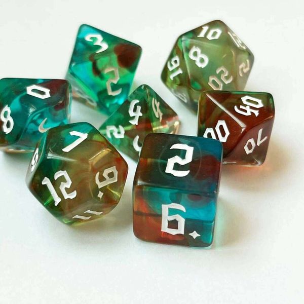 DnD 7Pcs/Set Multicolour 6 Color Polyhedral RPG DND Role Playing Dragons Board Game Multiple Entertainment Table D&D Dice