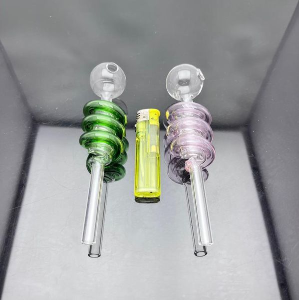 Mini Hookah Smoking Pipe Colorful Metal New color double-layer spiral glass direct cooker