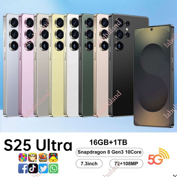 2026 New S25Ultra Perforated Screen 7.3inch 16GB+1TB Supports Fast Charging Android Smartphone