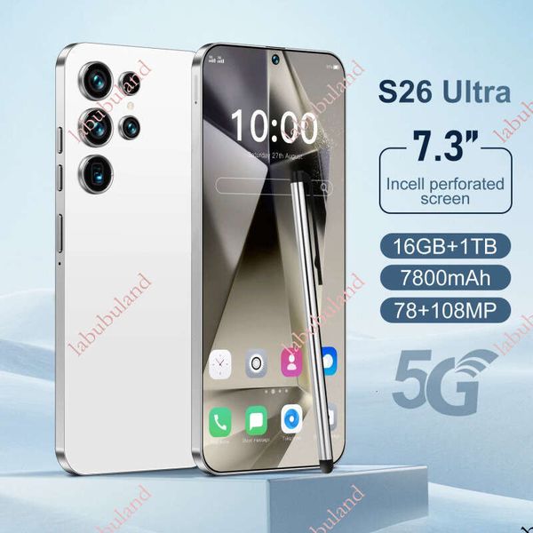 S26Ultra Cross-Border Trade 7.3inch Android High-Definition Screen Smartphone, Full Network Compatibility, Exported at Low Price, In Stock