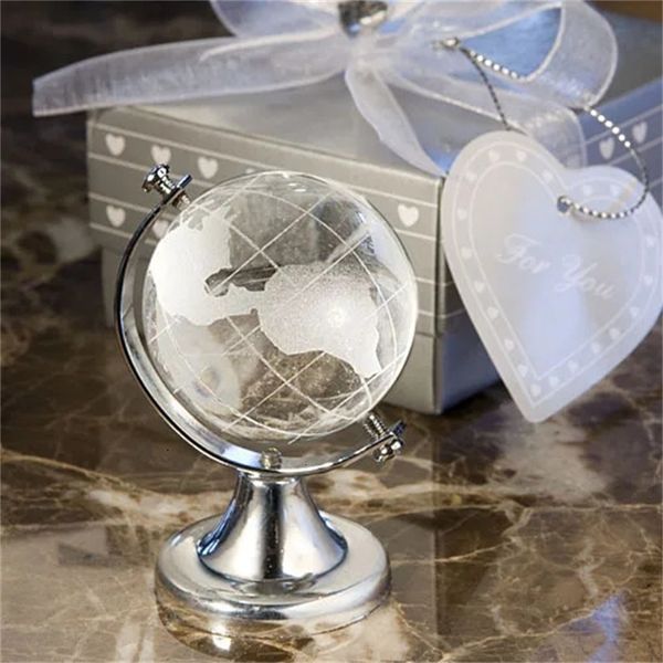 Round Earth Globe World Map Crystal Glass Clear Sphere With Stand for Desk Decoration Kids Teaching Tools Collectible Model Gift 251216BJ