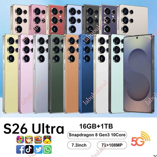 new product S26 Ultra with built-in pen Android phone 7.3inch all-in-one device 16+1T 4G perforated screen now available