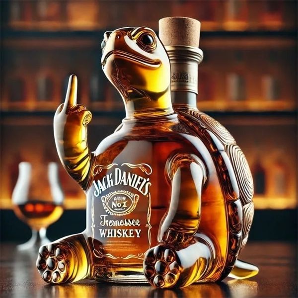 Animal Shaped Whiskey Bottle Zodiac-Themed Glass Decanter for Liquor Wine Handmade Collectible Art Piece for Home Bar 260408BJ