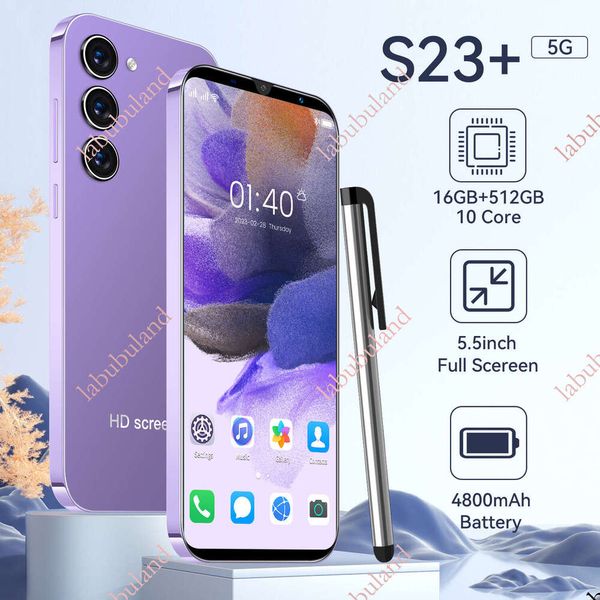 2023 New S23+ Cross-Border 5.5 Inch 16+512G Smart Android Export Phone Source Manufacturer Dropshipping