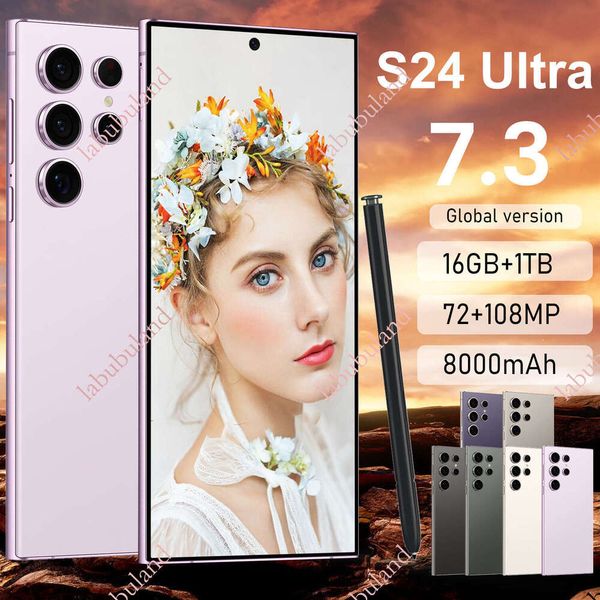 New in stock S24 Ultra+ Global Version 16+1T Android 7.3inch Large Screen Smartphone TK dropshipping Temu