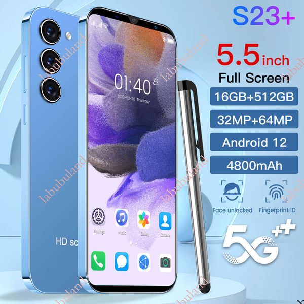 New S23 5.5-inch 16+512G smartphone for cross-border trade, foreign trade smart phone with high-definition waterdrop screen, manufacturer can ship on behalf